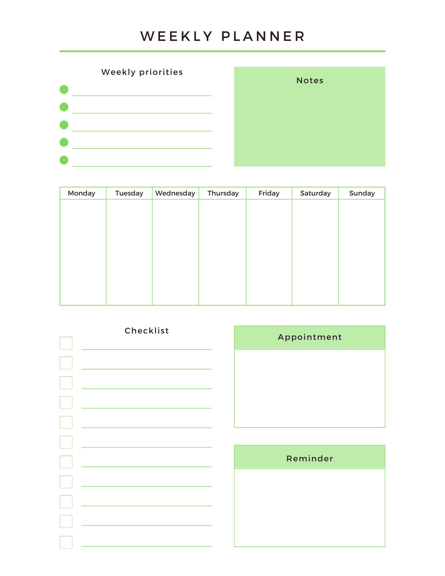 Weekly Planner - Etsy