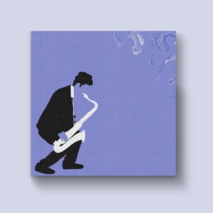 Silhouette de musicien de saxophone Impression sur toile