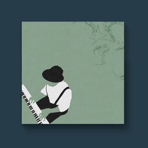 Silhouette d'homme au piano Impression sur toile