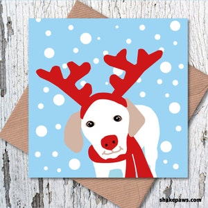 Carte de voeux de Noël exclusive Shake Paws Rein Dog, carte de Noël pour les amoureux des chiens