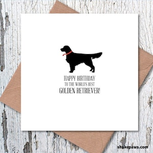 Buon compleanno al miglior Golden Retriever del mondo, biglietto di compleanno per cani, biglietto di compleanno per cani