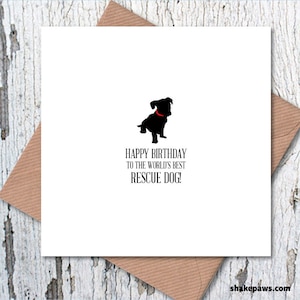 Feliz cumpleaños a la mejor tarjeta de perro de rescate del mundo, cumpleaños del perro