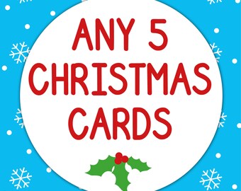 Buy any 5 cards from our unique range of Christmas cards