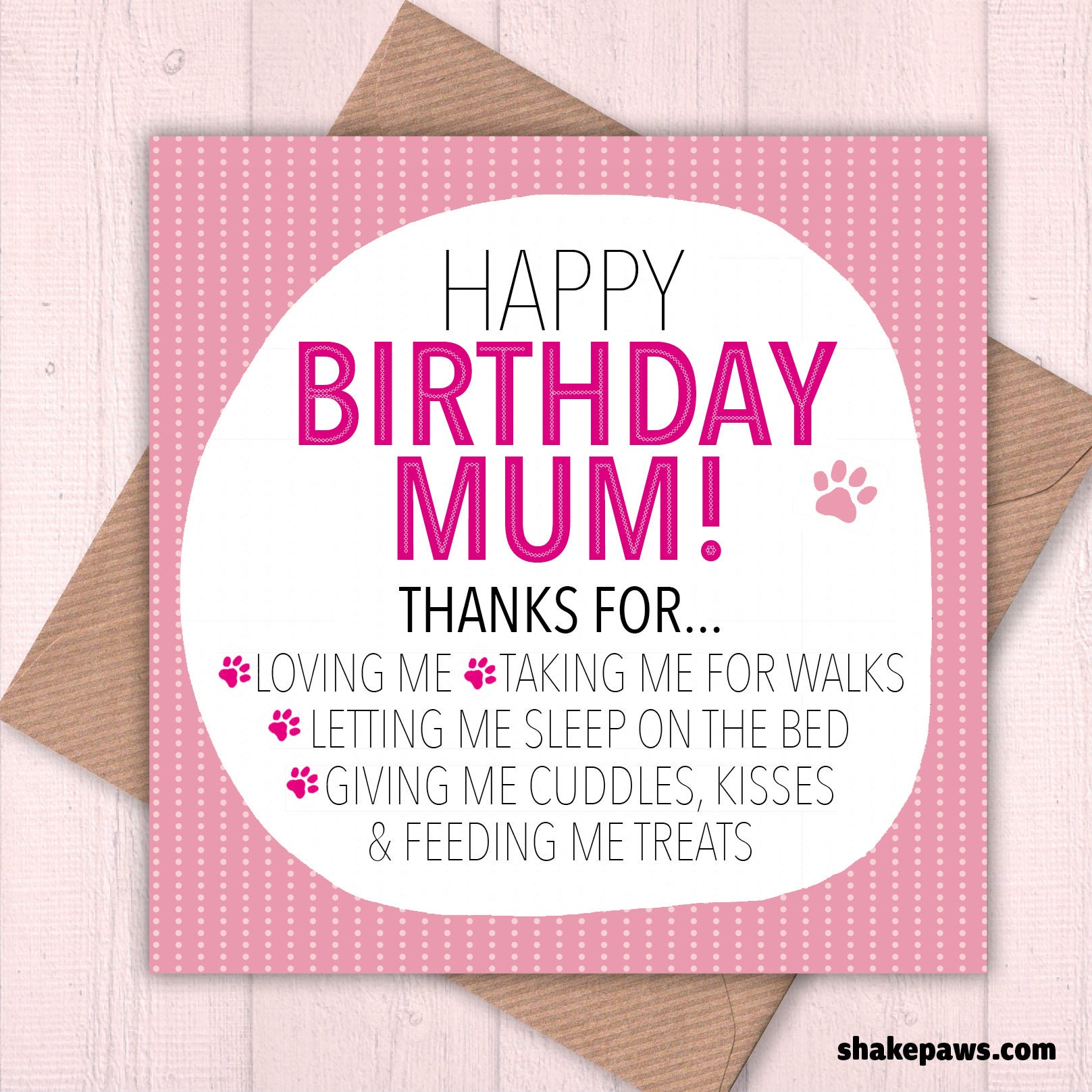 Happy Birthday Mum From Your Dog Dog Lover Cards Mum From - Etsy UK