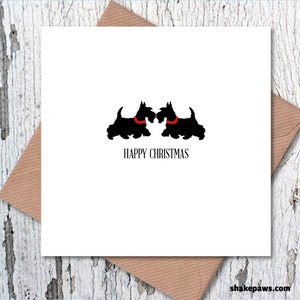 Cartão de felicitações de Natal Scottie Dogs, Westies Christmas, amantes de cães