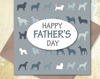 Happy Father’s Day Card – Various Dog Breeds for the World’s Best Dog Dad, dog dad card