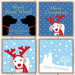 Exclusivité ! Cartes de Noël pour les amoureux des chiens - lot de quatre modèles uniques