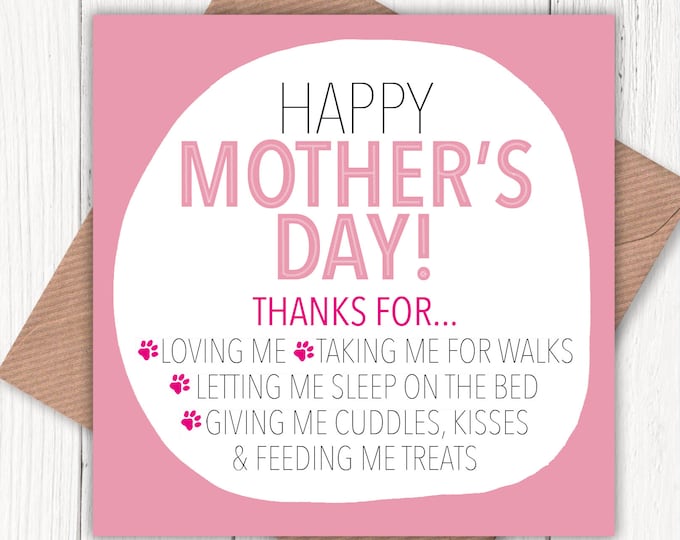 Happy Mother’s Day from the Dog card, dog lovers, dog mum, dog mom