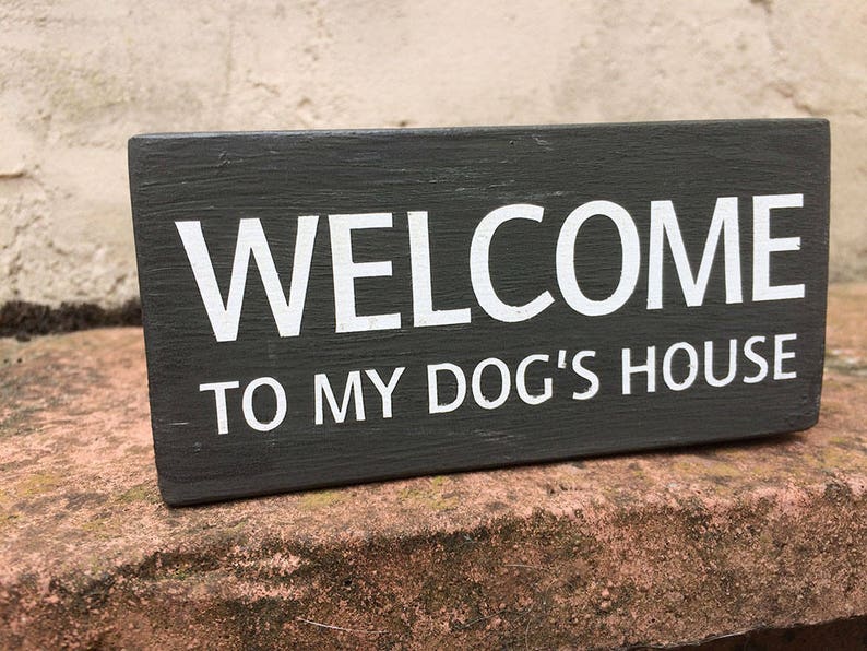 to My Dogs House Handmade Wooden Block Dog Sign Etsy