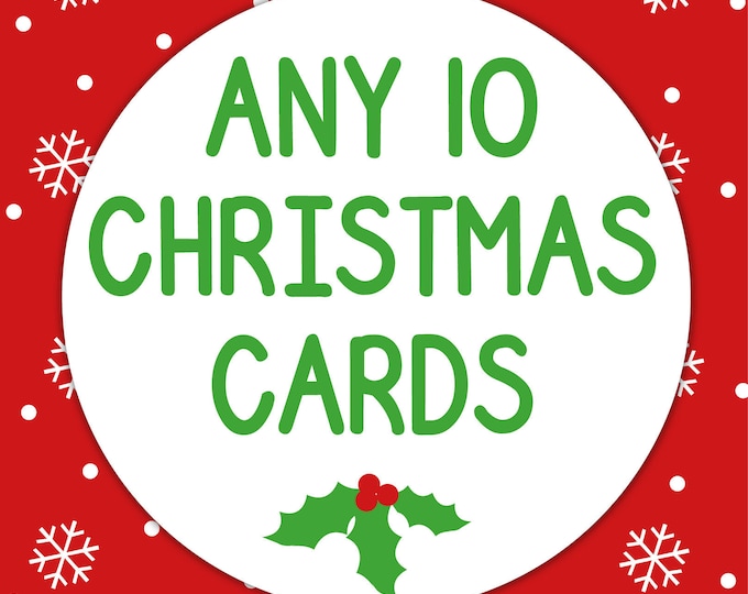 Buy any 10 cards from our unique range of Christmas cards
