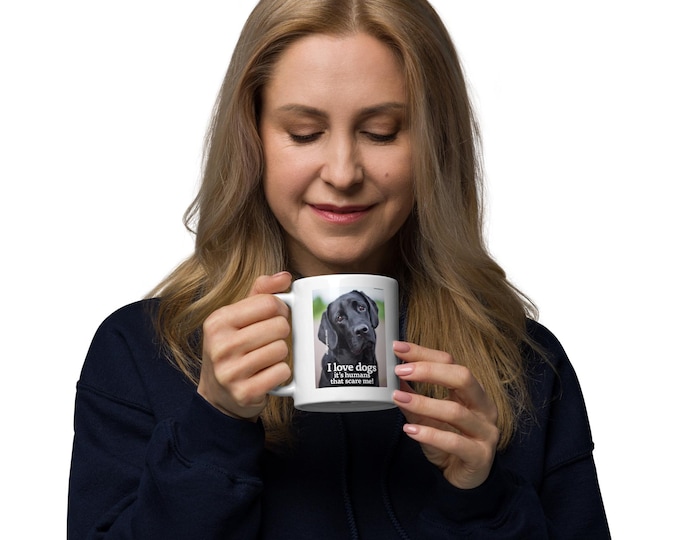 I love dogs - White glossy mug