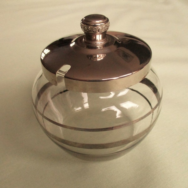 Pot Marmelade / Honig Topf / Marmelade Pot / konservieren Glas / Silber Platte Deckel / mid C20