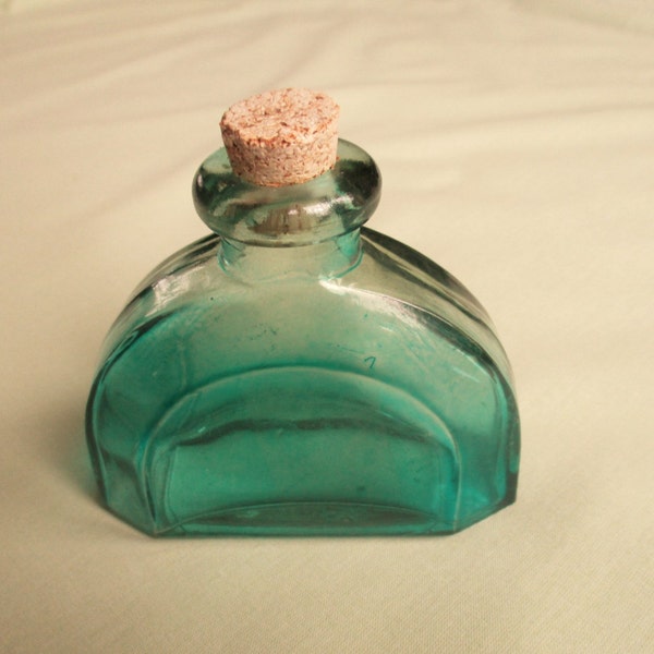 Grünes Glas / Flasche / Kork Stopper / Green Flasche / dekorative Flasche / Bogen geformt