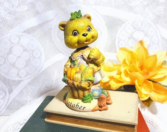 Oso de cerámica de la cosecha de octubre, oso cabezón amarillo