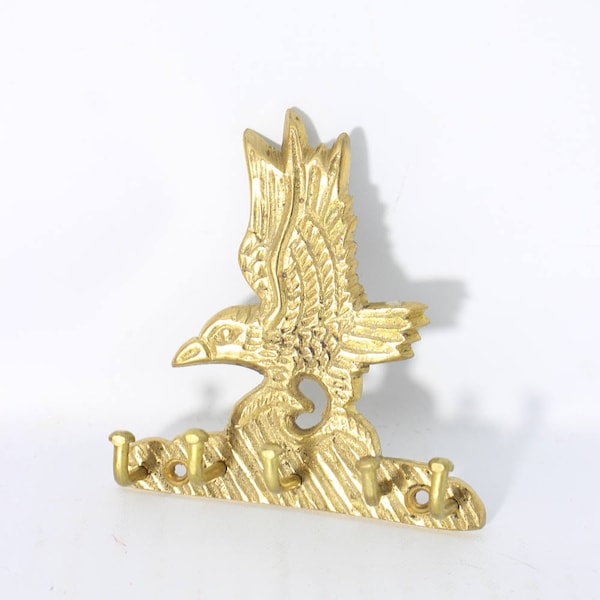 Brass Eagle Multiple Wall Hook, Key Holder, Clothes Hanger, Tie Organizer