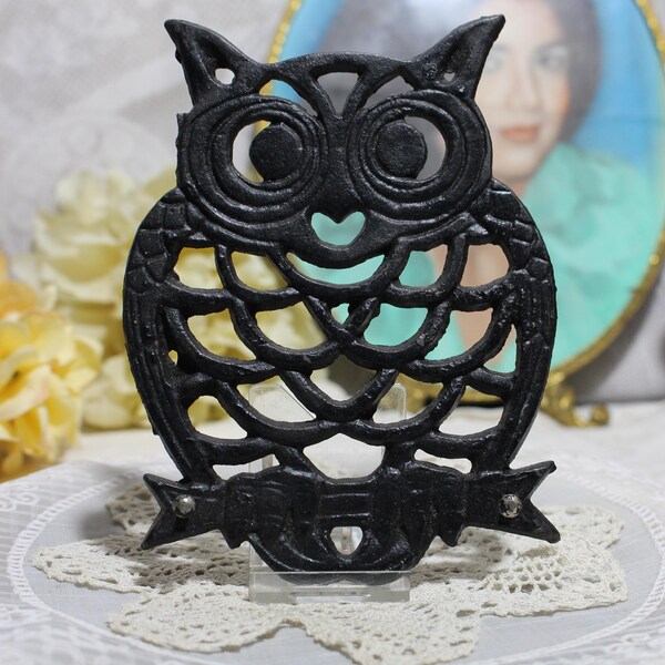 Vintage Iron Owl Wall Hook, Kitchen Decor