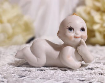 Muñeca Kewpie vintage de porcelana; Hecha en Corea