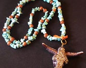 Sparkle Cow Skull Necklace