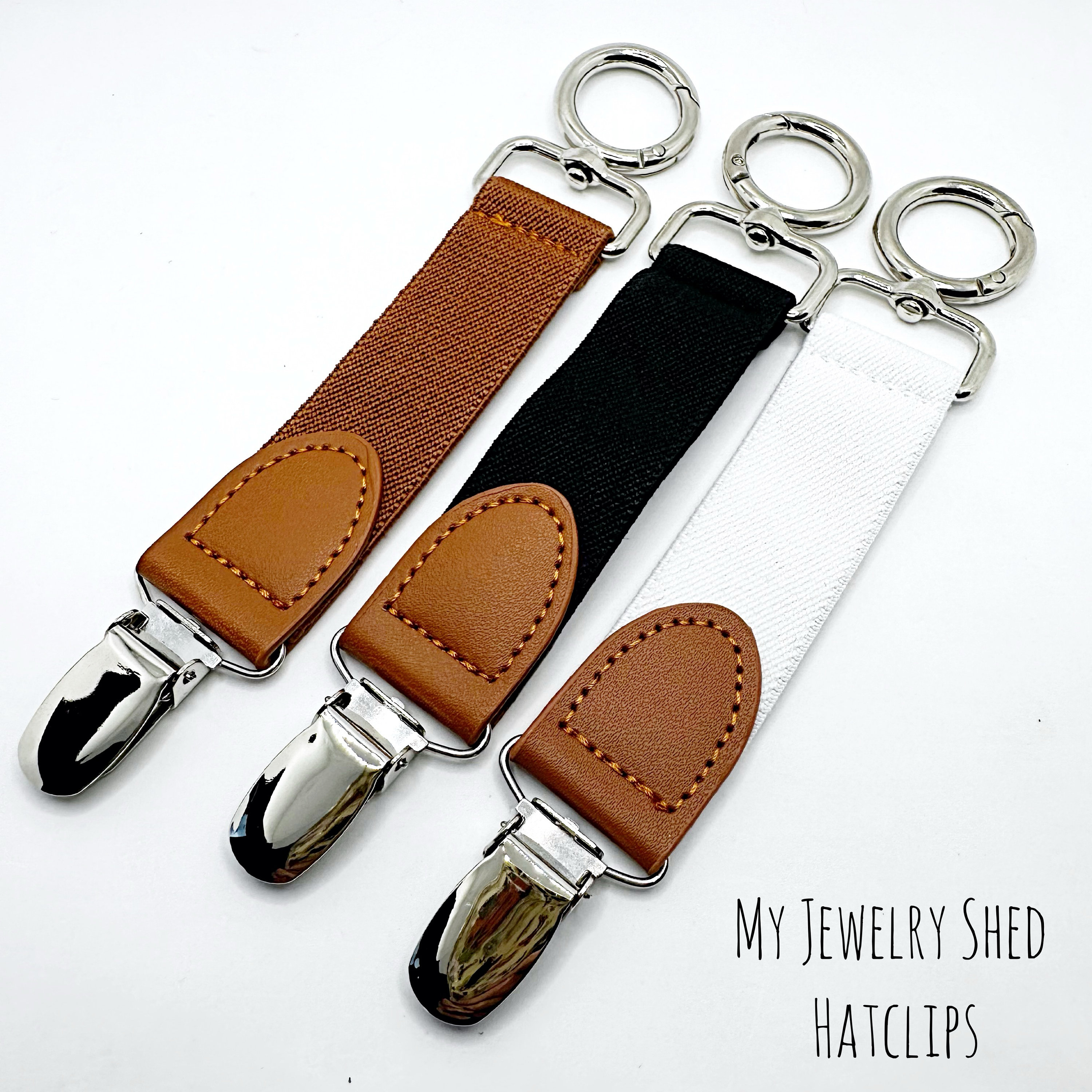 9837 6pcs Hat Clips For Travel, Pu Leather Elastic Holder Companion 1PC Magnetic Hat Clip On Bag Hat Holder For Handbag Backpack  main image 4
