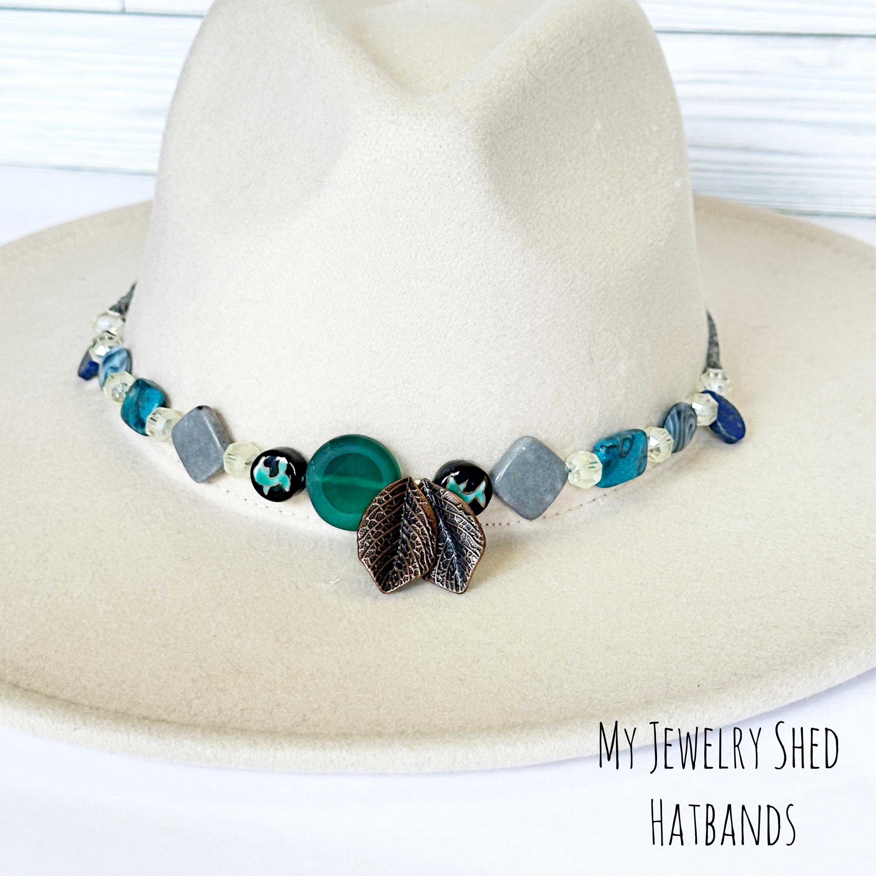 Eagle Fedora Hat with Natural Tibetan Agate Stone Old Native American hat with hat band made of raptor claws  main image 4