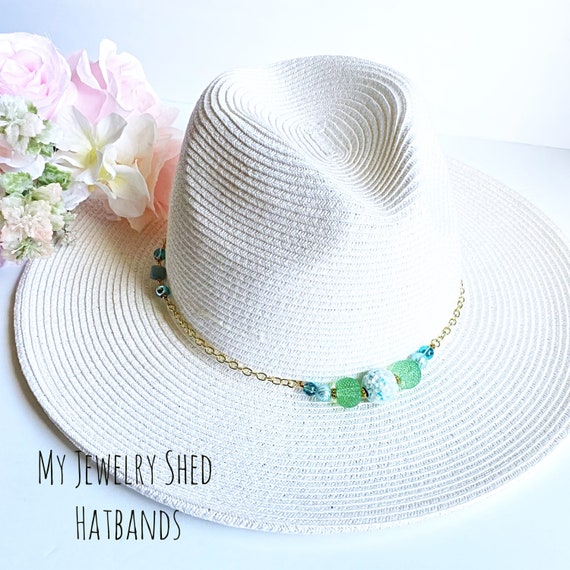 Turquoise Hat Band Crystal Hat Band Adjustable Hatband 