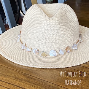Natural Shell Beaded Hat band, Hat Jewelry, Hat Decor, Beach Hat Band, Summer Hat  Jewelry, Cowboy Hat Band, Birthday Gift for Hat Lovers