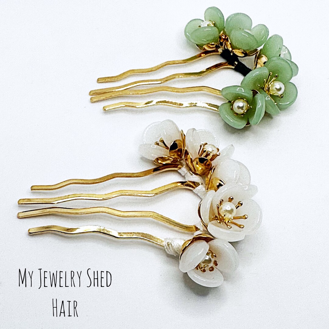 Blossom Flower Hair Fork Floral Hair Pin French Twist Hair Etsy