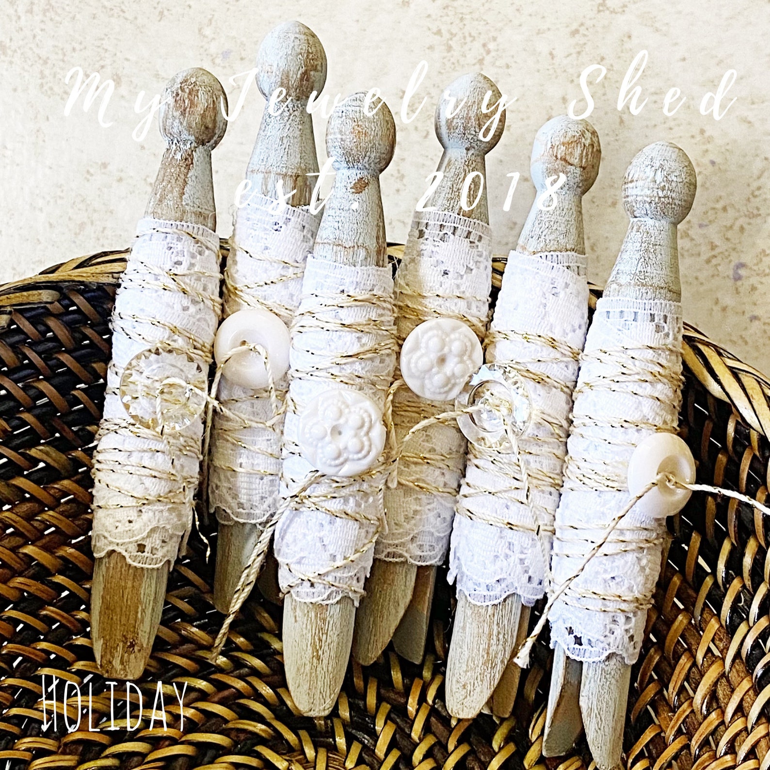 Handmade Ornaments From Old Clothes Pins Wood Clothes Pins Etsy