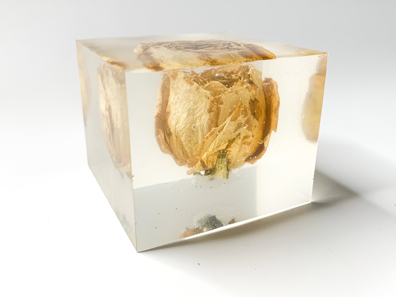 CUSTOM Medium Floral Resin Cube Flower Preservation Etsy
