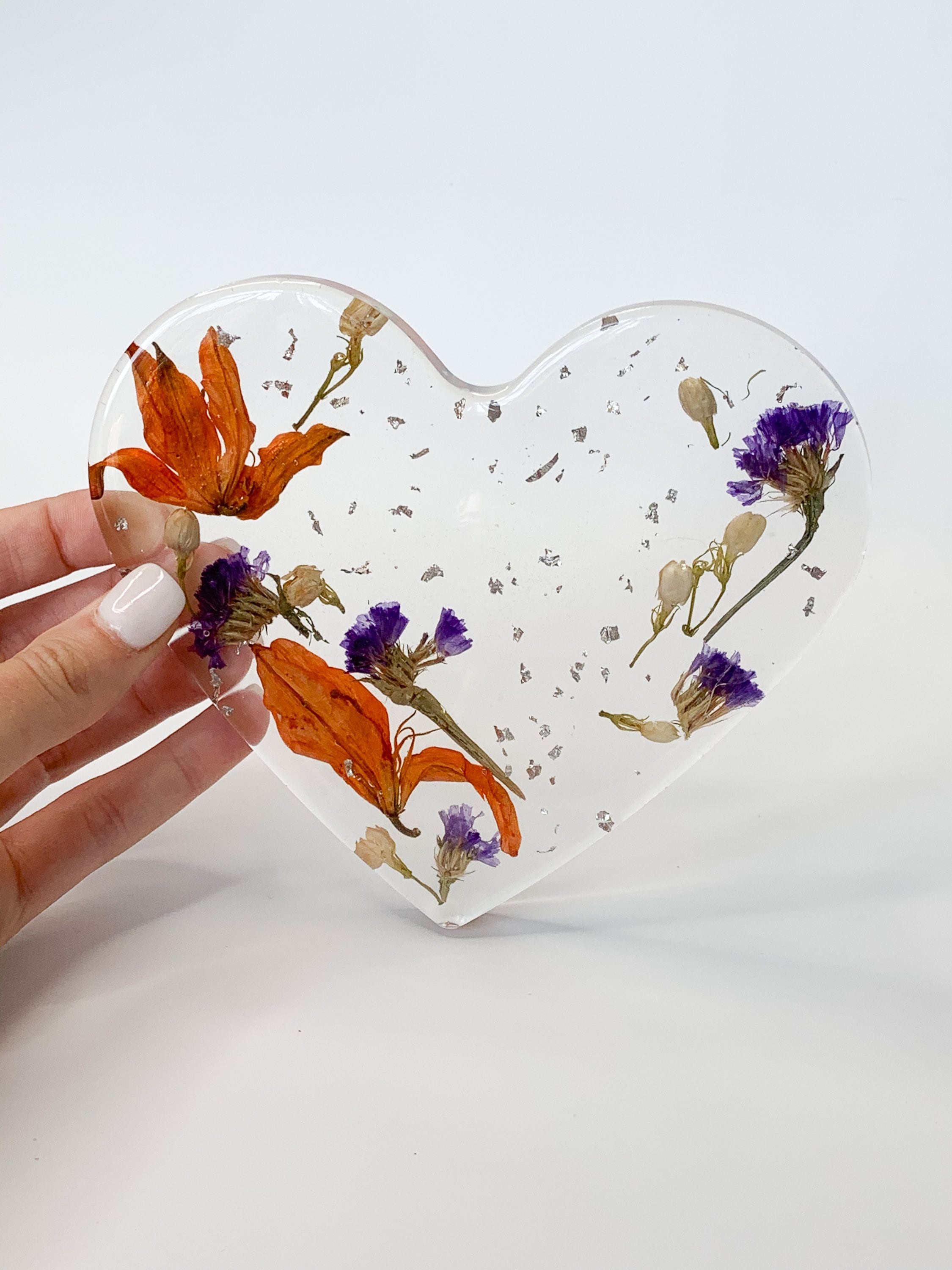 CUSTOM Large Resin Heart Flower Preservation Etsy