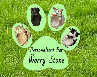Personalised Pet Worry Stones- personalised gift, pet gift, anxiety relief &lt;3