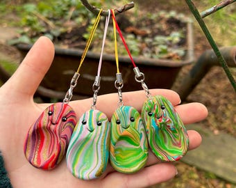 Travel matte Mystery Worry Stone Keyring/phone charm - Anxiety relief on the go! BUY 3 get one FREE