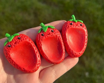 Berry happy, strawberry worry stone friend !   - Anxiety relief, mental health, fidget friend