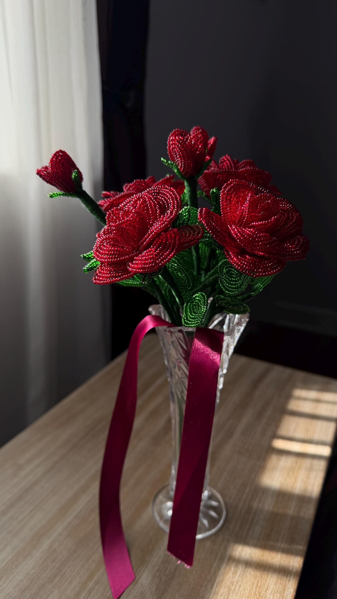 Handmade Beaded Red Rose | Elegant Bead Flower | Forever Bloom Gift ...