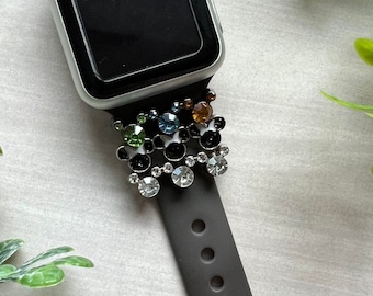 gemstone diamond mouse inspired watch band slides