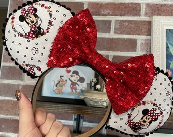 Flower minnie Inspired mickey  Ears