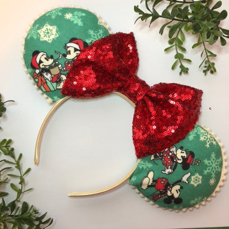 Christmas Disneyinspired Mickey Ears Etsy