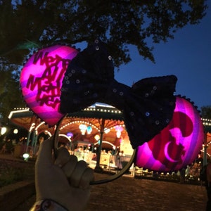 Alice in Wonderland Cheshire silhouette Disney-inspired Mickey Ears