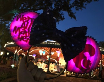 Alice in Wonderland Cheshire silhouette Disney-inspired Mickey Ears
