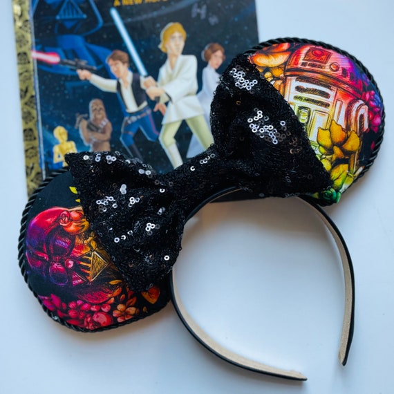 Rainbow Floral Star Wars Disney-inspired Mickey Ears - Etsy display picture 2