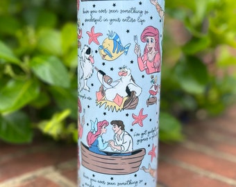 Vaso inspirado en la Sirenita con frases de Ariel