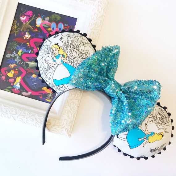 Alice in Wonderland Disney-inspired Mickey Ears - Etsy display picture 3