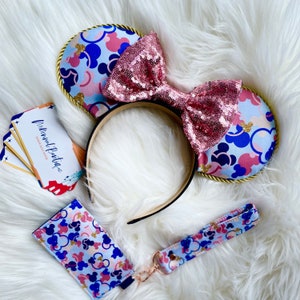 Minnie Pink navy confetti Disney-inspired Mickey Ears