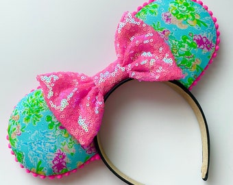 Flower summer mickey & Minnie Disney-inspired Mickey Ears Lilly