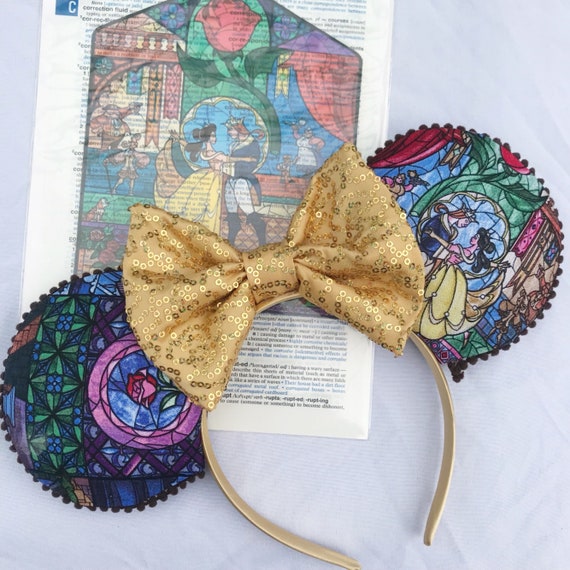 Stained Glass Beauty and the Beast Disney-inspired Mickey  display picture 1