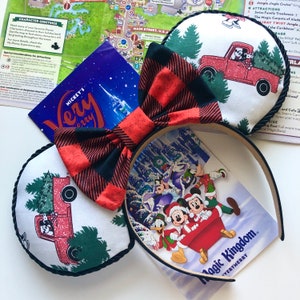Buffalo plaid Christmas Disney-inspired Mickey Ears