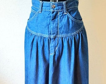 1990s Vintage Blue Jean Denim Long Skirt Junior Girls