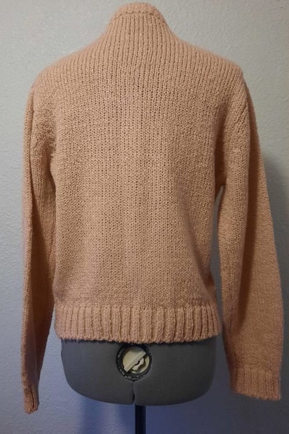 1960sVintage Midcentury Handmade Peachy Pink Knit… - image 2