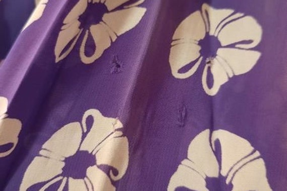 1940s Chiffon Purple Floral printed Summer Dress - image 6