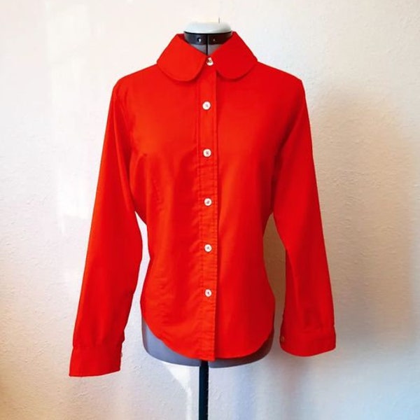 1960s Red Cotton Ship 'n' Shore Button Up Blouse size L